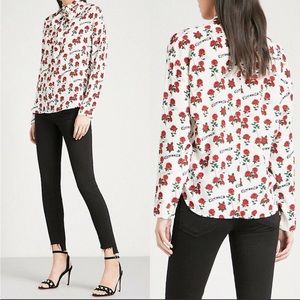 SANDRO PARIS Bessie rose woman’s love never dies silk blouse rare $450 sz 1 S